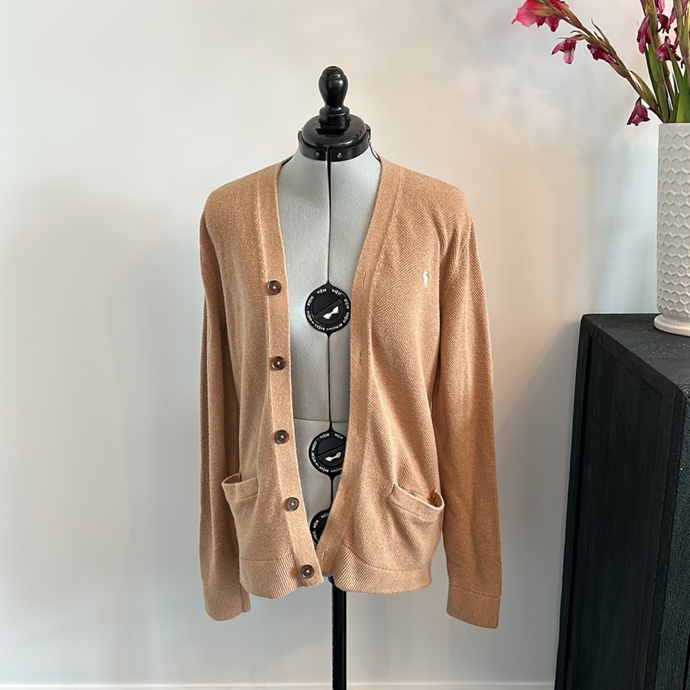 Abercrombie & Fitch camel color grandpa cardigan, men’s SZ S